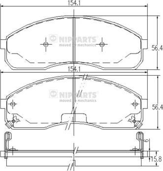 Nipparts J3600310 - Bremžu uzliku kompl., Disku bremzes www.autospares.lv