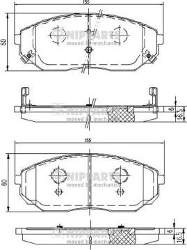 Nipparts J3600318 - Bremžu uzliku kompl., Disku bremzes www.autospares.lv