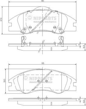 Nipparts J3600326 - Bremžu uzliku kompl., Disku bremzes www.autospares.lv