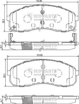 Nipparts J3600328 - Bremžu uzliku kompl., Disku bremzes www.autospares.lv