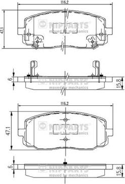 Nipparts J3600323 - Bremžu uzliku kompl., Disku bremzes www.autospares.lv