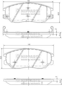 Nipparts J3600327 - Bremžu uzliku kompl., Disku bremzes www.autospares.lv