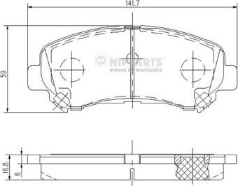 Nipparts J3601096 - Тормозные колодки, дисковые, комплект www.autospares.lv