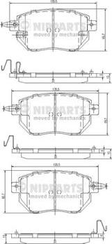 Nipparts J3601092 - Brake Pad Set, disc brake www.autospares.lv