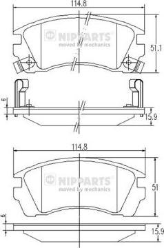 Nipparts J3601049 - Bremžu uzliku kompl., Disku bremzes www.autospares.lv