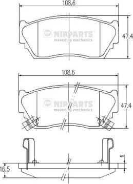 Nipparts J3601048 - Bremžu uzliku kompl., Disku bremzes www.autospares.lv