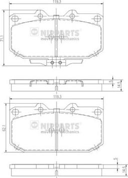 Nipparts J3601047 - Bremžu uzliku kompl., Disku bremzes www.autospares.lv