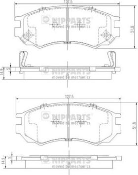 Nipparts J3601054 - Bremžu uzliku kompl., Disku bremzes autospares.lv