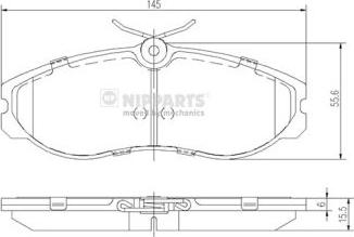 Nipparts J3601056 - Bremžu uzliku kompl., Disku bremzes www.autospares.lv