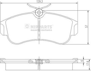 Nipparts J3601051 - Bremžu uzliku kompl., Disku bremzes autospares.lv