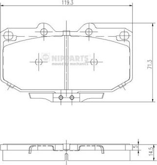 Nipparts J3601058 - Bremžu uzliku kompl., Disku bremzes www.autospares.lv