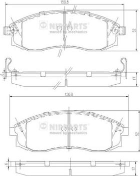 Nipparts J3601066 - Bremžu uzliku kompl., Disku bremzes autospares.lv