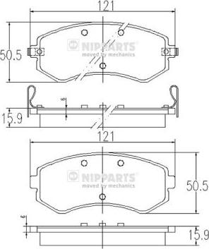 Nipparts J3601060 - Bremžu uzliku kompl., Disku bremzes www.autospares.lv