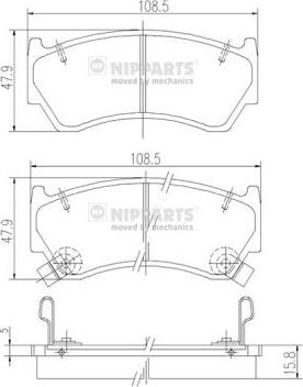 Nipparts J3601062 - Bremžu uzliku kompl., Disku bremzes autospares.lv