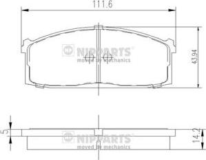 Nipparts J3601006 - Brake Pad Set, disc brake www.autospares.lv