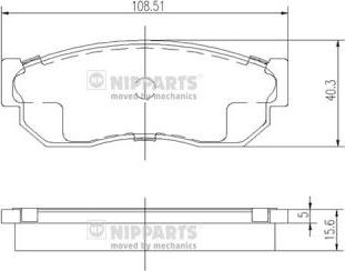 Nipparts J3601001 - Bremžu uzliku kompl., Disku bremzes www.autospares.lv