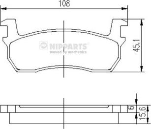 Nipparts J3601003 - Тормозные колодки, дисковые, комплект www.autospares.lv