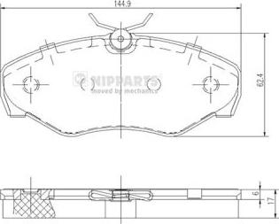 Nipparts J3601080 - Bremžu uzliku kompl., Disku bremzes www.autospares.lv