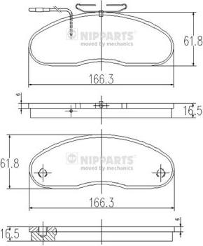 Nipparts J3601081 - Bremžu uzliku kompl., Disku bremzes www.autospares.lv