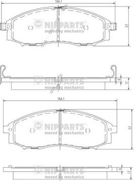 Nipparts J3601088 - Bremžu uzliku kompl., Disku bremzes www.autospares.lv