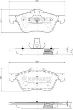 Nipparts J3601082 - Bremžu uzliku kompl., Disku bremzes autospares.lv