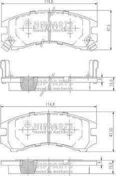 Nipparts J3601035 - Тормозные колодки, дисковые, комплект www.autospares.lv