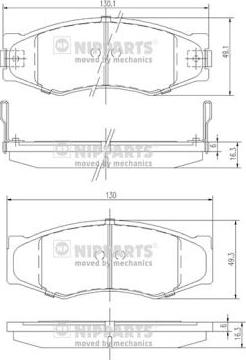 Nipparts J3601033 - Brake Pad Set, disc brake www.autospares.lv