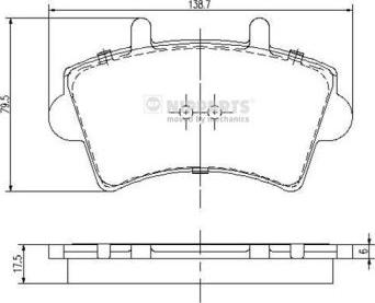 Nipparts J3601079 - Bremžu uzliku kompl., Disku bremzes autospares.lv