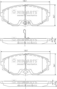 Nipparts J3601074 - Тормозные колодки, дисковые, комплект www.autospares.lv