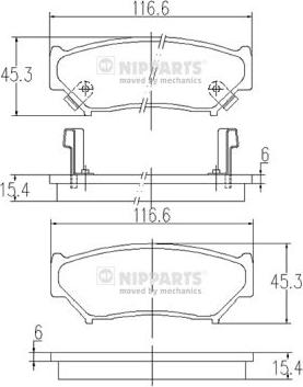 Nipparts J3608009 - Тормозные колодки, дисковые, комплект www.autospares.lv