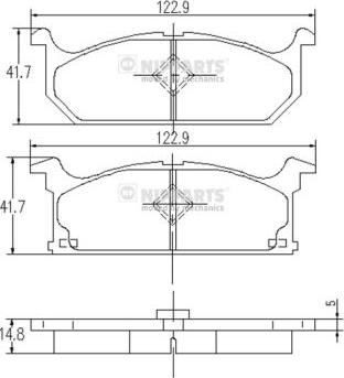 Nipparts J3608004 - Bremžu uzliku kompl., Disku bremzes autospares.lv