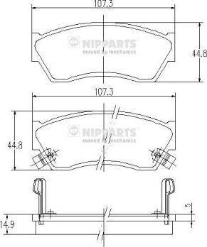 Nipparts J3608005 - Bremžu uzliku kompl., Disku bremzes www.autospares.lv