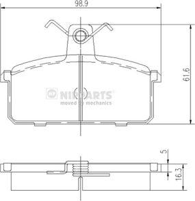 Nipparts J3608008 - Bremžu uzliku kompl., Disku bremzes www.autospares.lv