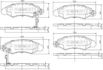 Nipparts J3608019 - Bremžu uzliku kompl., Disku bremzes www.autospares.lv