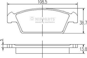 Nipparts J3608015 - Bremžu uzliku kompl., Disku bremzes www.autospares.lv