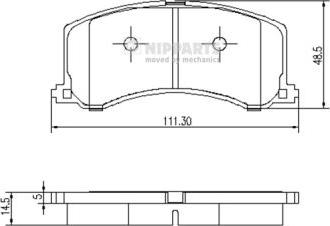 Nipparts J3608016 - Тормозные колодки, дисковые, комплект www.autospares.lv