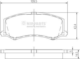 Nipparts J3608010 - Тормозные колодки, дисковые, комплект www.autospares.lv