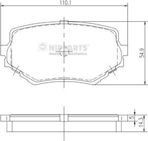 Nipparts J3608017 - Bremžu uzliku kompl., Disku bremzes www.autospares.lv