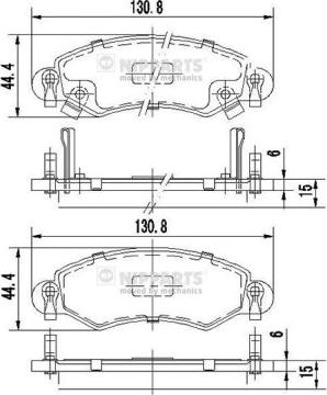 Nipparts J3608025 - Bremžu uzliku kompl., Disku bremzes www.autospares.lv