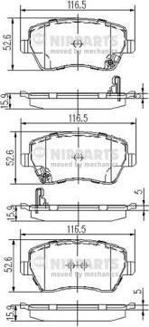 Nipparts J3608026 - Тормозные колодки, дисковые, комплект www.autospares.lv