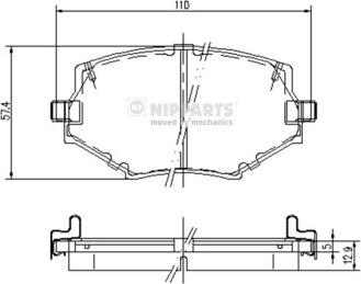 Nipparts J3603044 - Bremžu uzliku kompl., Disku bremzes www.autospares.lv