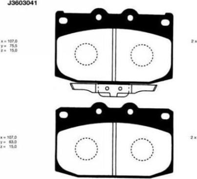 Nipparts J3603041 - Bremžu uzliku kompl., Disku bremzes www.autospares.lv