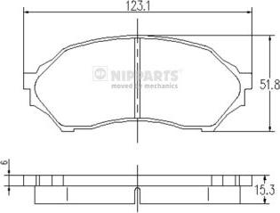 Nipparts J3603047 - Bremžu uzliku kompl., Disku bremzes www.autospares.lv