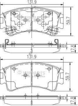 Nipparts J3603056 - Bremžu uzliku kompl., Disku bremzes autospares.lv