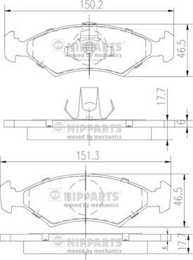 Nipparts J3603050 - Bremžu uzliku kompl., Disku bremzes www.autospares.lv