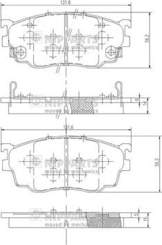 Nipparts J3603051 - Bremžu uzliku kompl., Disku bremzes autospares.lv