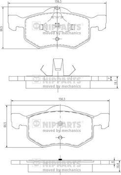 Nipparts J3603057 - Bremžu uzliku kompl., Disku bremzes autospares.lv