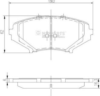 Nipparts J3603066 - Bremžu uzliku kompl., Disku bremzes www.autospares.lv