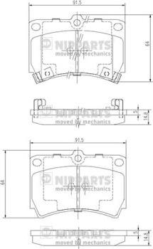 Nipparts J3603036 - Bremžu uzliku kompl., Disku bremzes autospares.lv