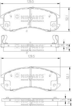 Nipparts J3603031 - Bremžu uzliku kompl., Disku bremzes www.autospares.lv